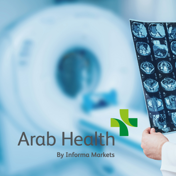 Riedel Kooling Medizinkühlung MRT-Gerät auf der Arab Health Messe Januar 2022 in Dubai.