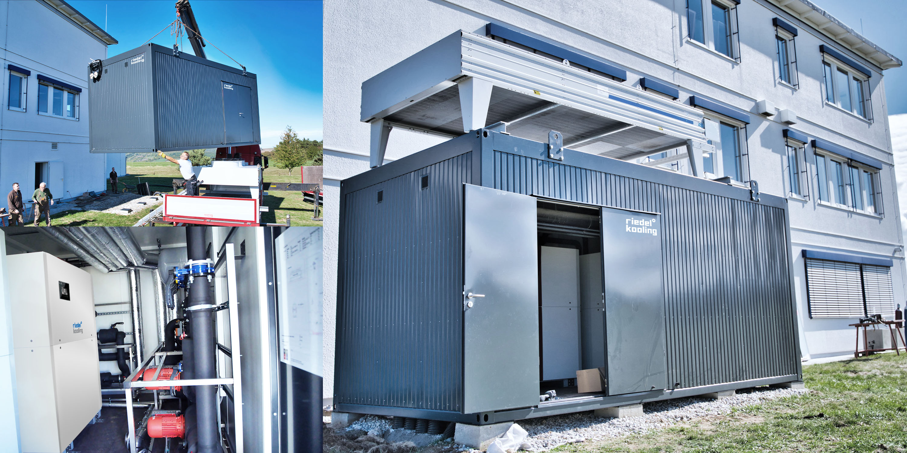 Riedel Kooling, Heiz- und Kühlsysteme im Container, Plug-and-Play-Lösung.