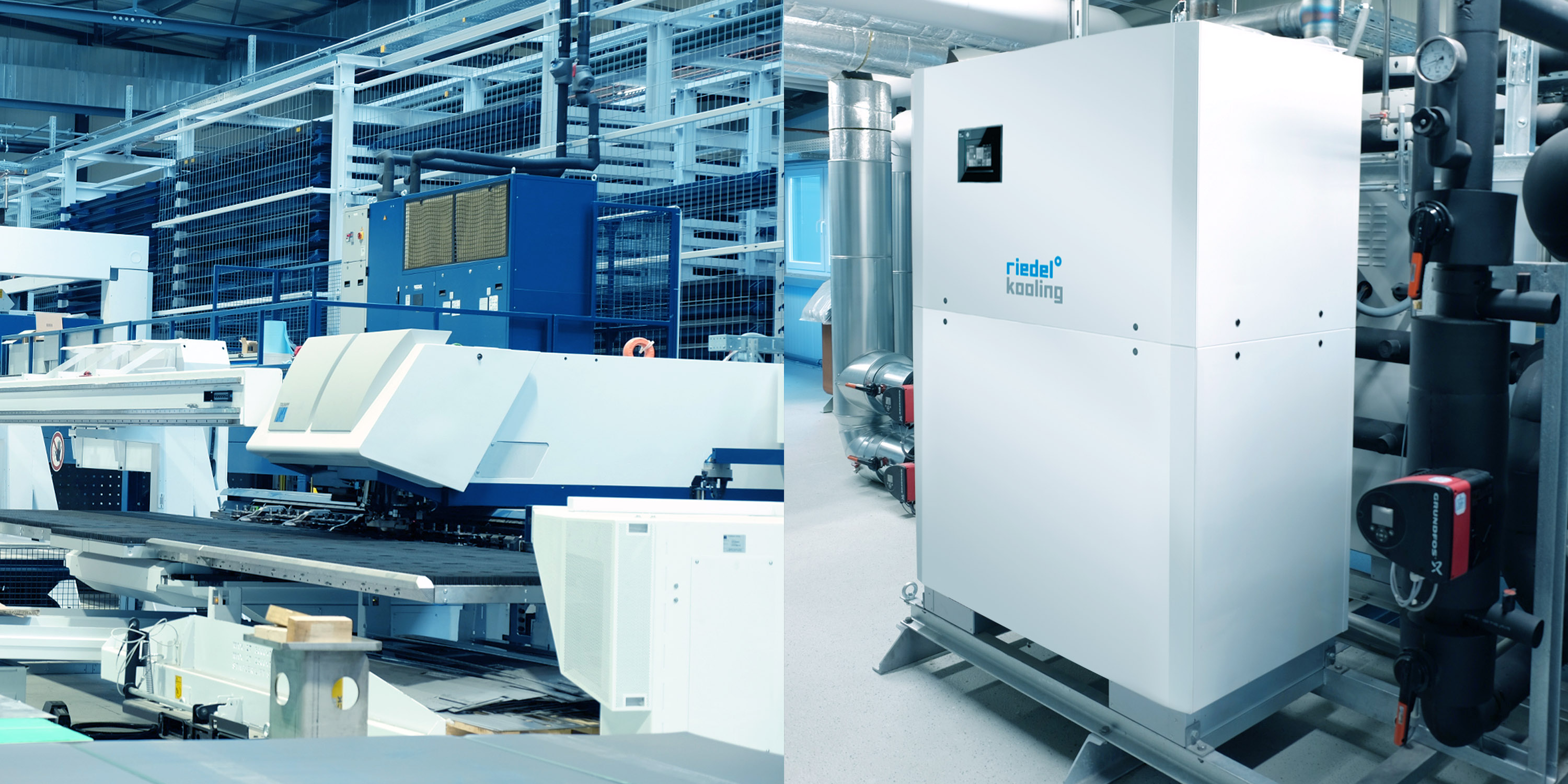 Riedel Kooling, Wärmepumpen-Systemlösung zur Kühlung, Beheizung, Abwärmenutzung und Warmwasserbereitung.